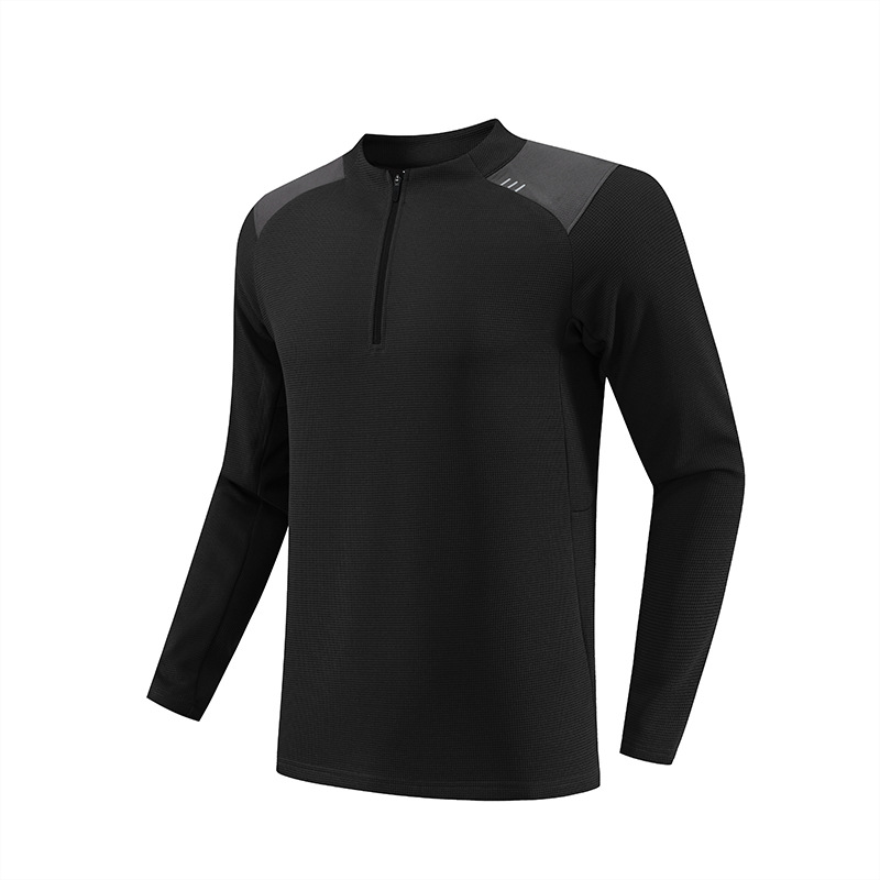 Camisa de manga larga con media cremallera para hombre lulu, ropa deportiva de secado rápido al aire libre, ropa de entrenamiento de fitness para correr, ropa de ciclismo, suéter casual