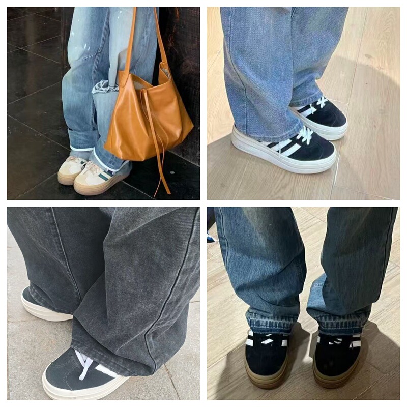 Pure Original Gazelle Classic Thick-Soled Sneakers Putian Shoes Adidas Training Shoes Vlcourtbold Heightening Casual Shoes