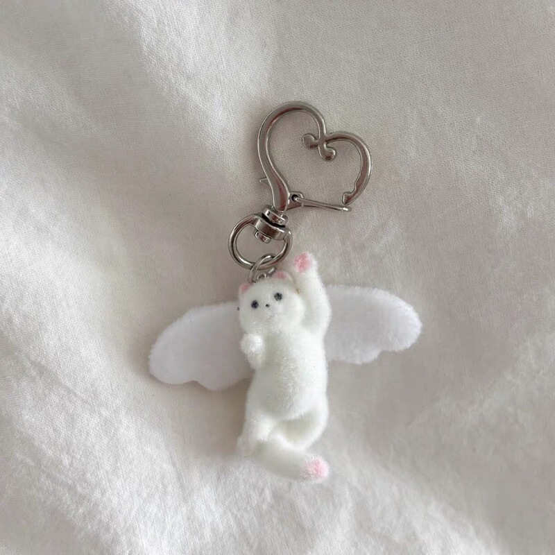 Cute and Soft Flocked Angel Cat Mobile Phone Bag Pendant Girl Heart Animal Kitten Keychain Bag Pendant Cute and Soft Flocked Angel Cat Mobile Phone Bag Pendant Girl Heart Animal Kitten Keychain Bag Pendant