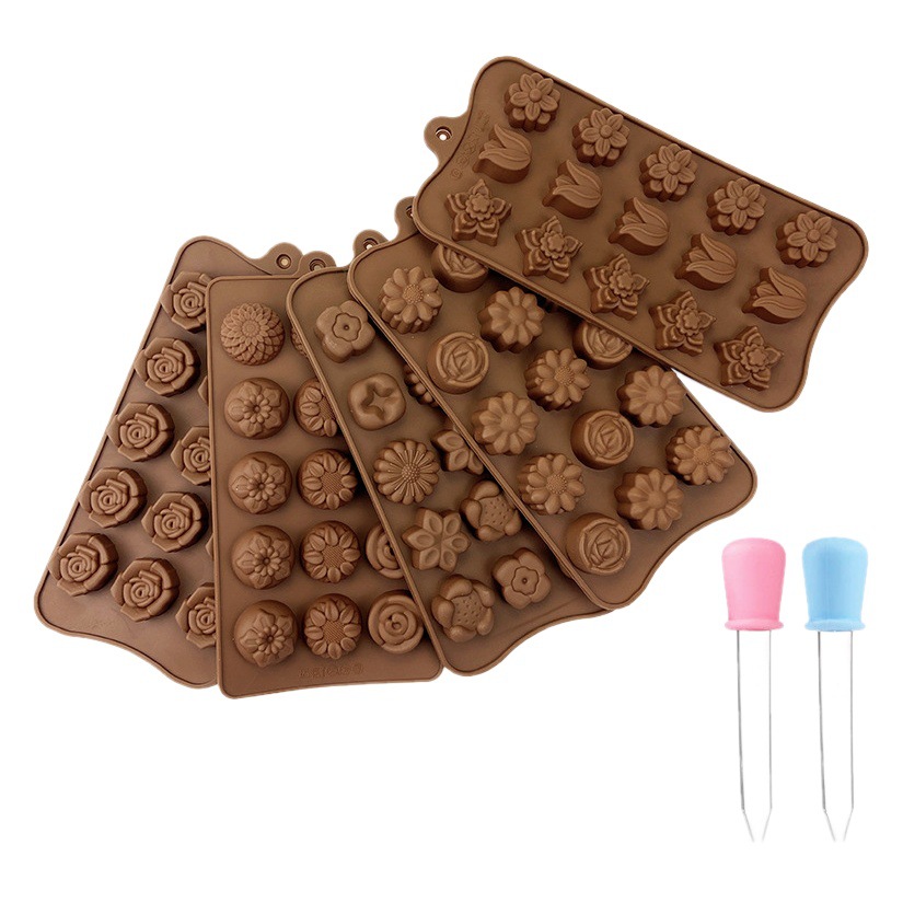 Tulipán tipo flor Dubai chocolate molde de silicona galleta bricolaje fondant pastel molde para hornear