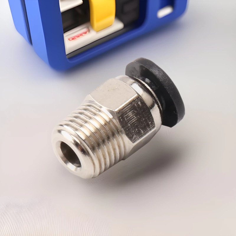 Быстроразъемное прямое соединение для 3D-принтеров, просверленное, с резьбой PC4-M8/54-01, медное, никелированное, для быстрой пневматической подключения