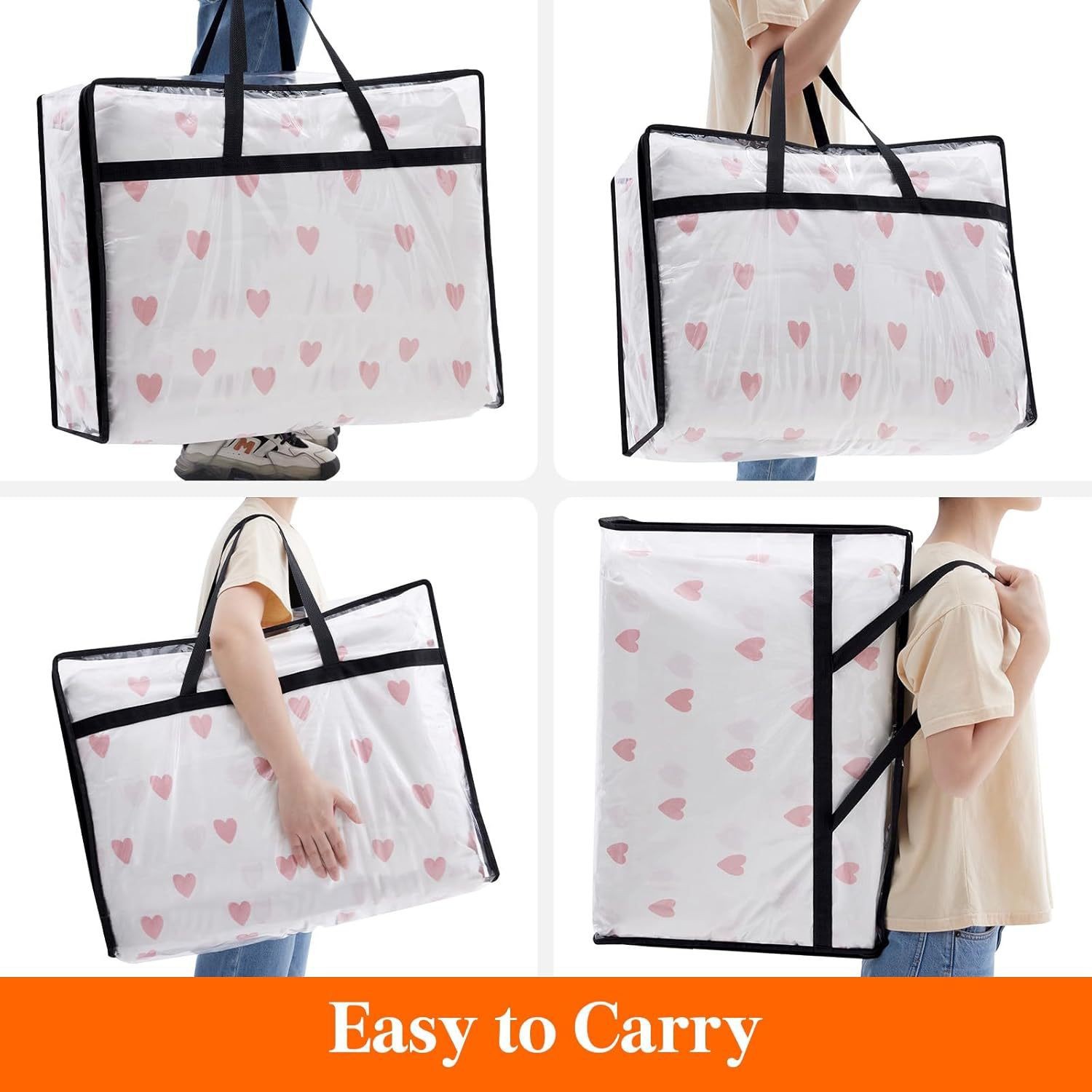 260g Weight Storage Bag Storage & Cleaning 10 Quantity PVC Material Transparent Pattern Simple Style Style Simple Style Transparent PVC Storage Bag 6