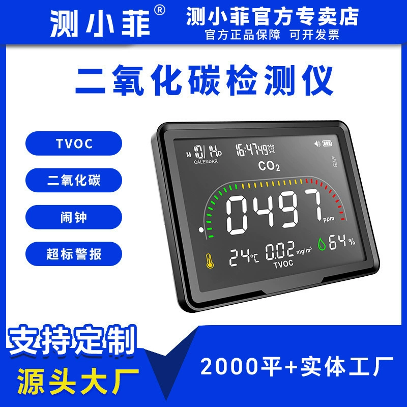 Новый большой экран детектор углекислого газа настенный большой экран инфракрасный CO2 монитор