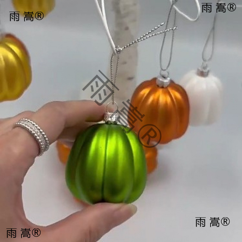 秋季感恩节南瓜圣诞球圣诞树装饰小挂件印刷球感恩装饰南瓜球现货|undefined