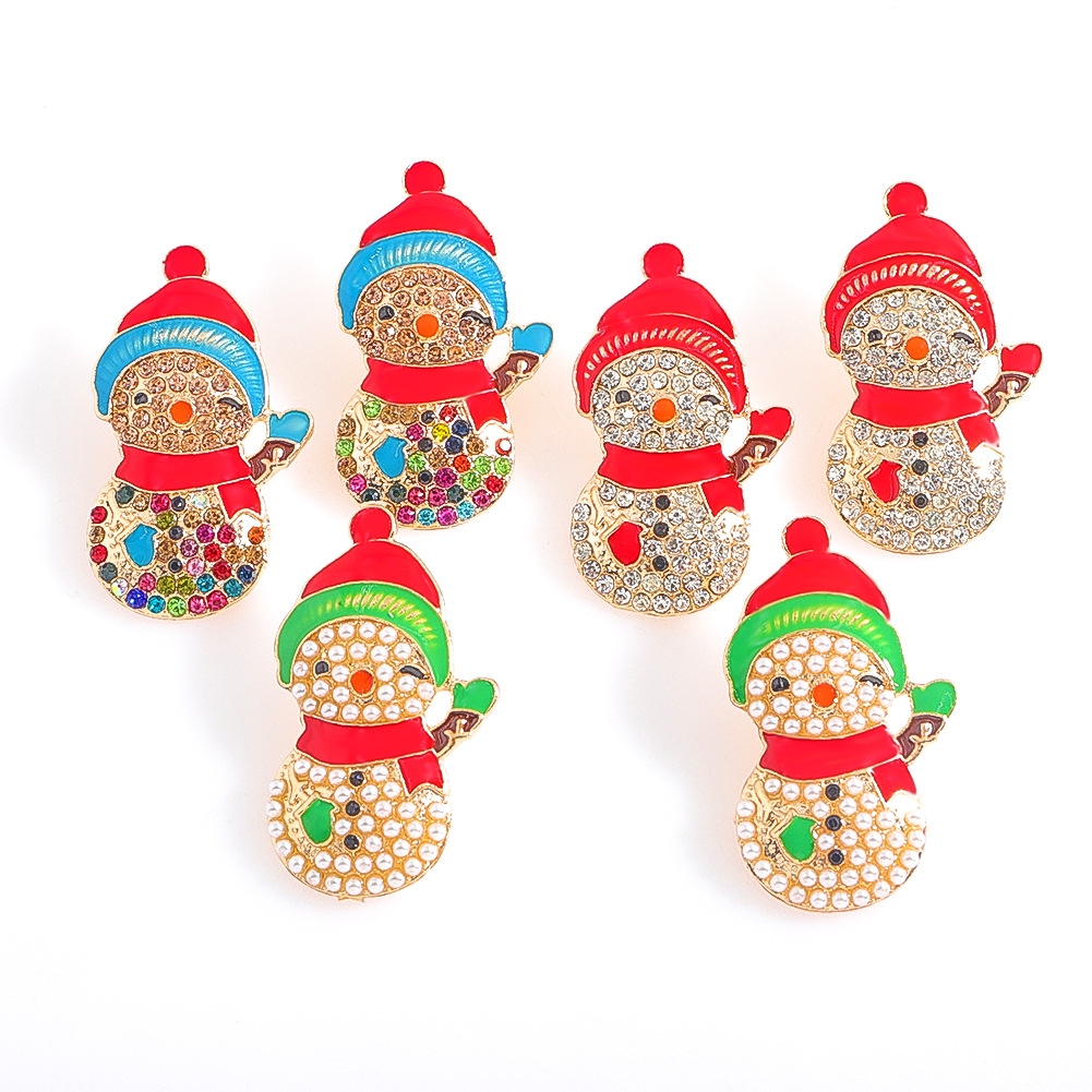 Christmas day earrings fashion new trend line alloy rhinestone shiny cartoon earrings