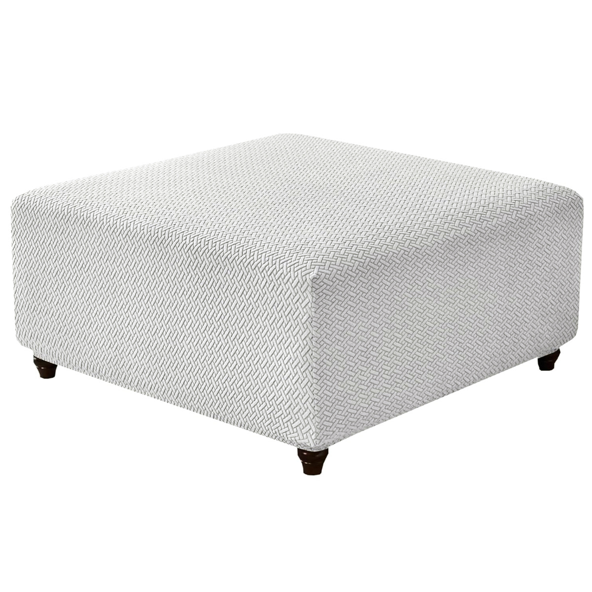 Cross-Border Solid Color Elastic Full-Cover Square Thickened Footstool Sofa Low Stool Coffee Table Protector Cover_voghion.com