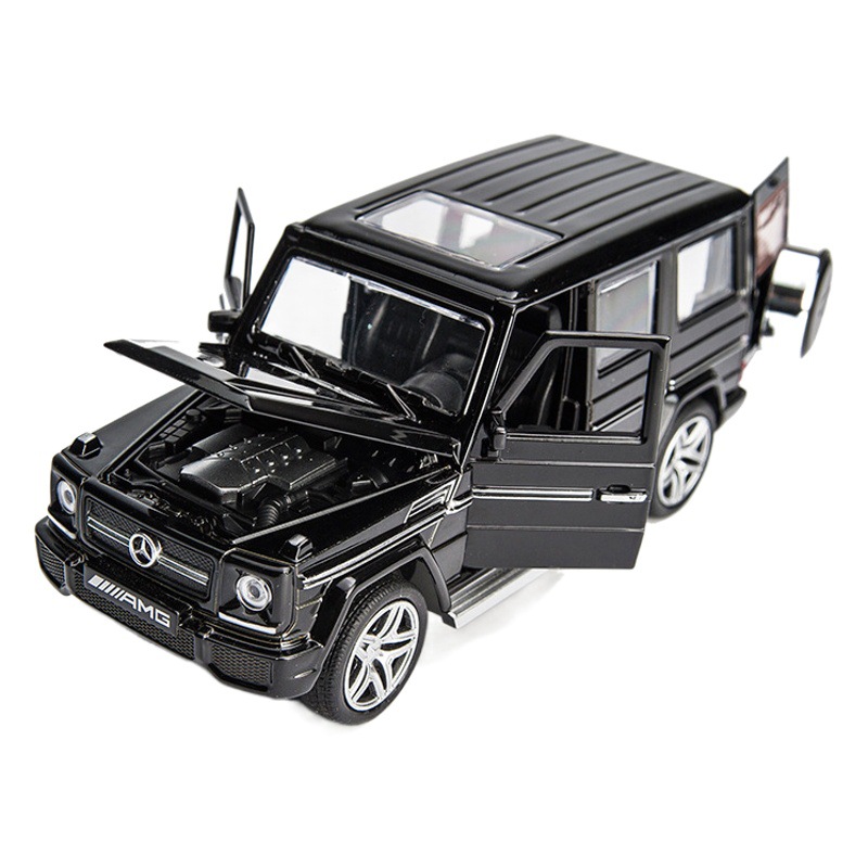 Jianyuan aleación 1:32 Mercedes-Benz grande GG65 vehículo todoterreno modelo de sonido y luz Tire hacia atrás modelo de coche de juguete colección de decoración de coches