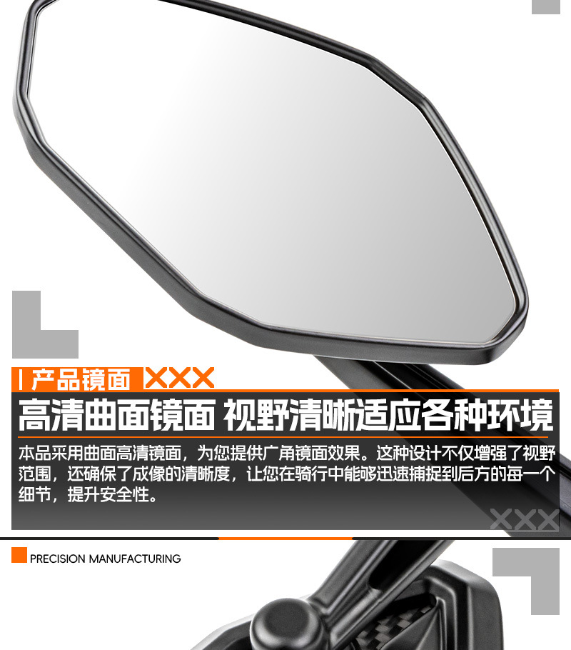 Suitable for Honda Ns150Gx Rearview Mirror Carbon Fiber Nwg150 Electric Vehicle Reversing Mirror Modification Universal