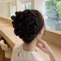 クリップ高級感後頭部満天星髪クリップ黒気質サメクリップ泡アクリル髪飾り