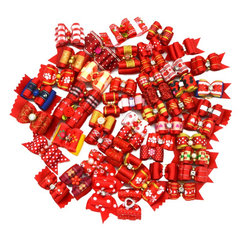 Самая продаваемая на Amazon красно-розовая повязка на голову для собак с жемчугом, стразами и бантом для бишон фризе и мальтийцев.