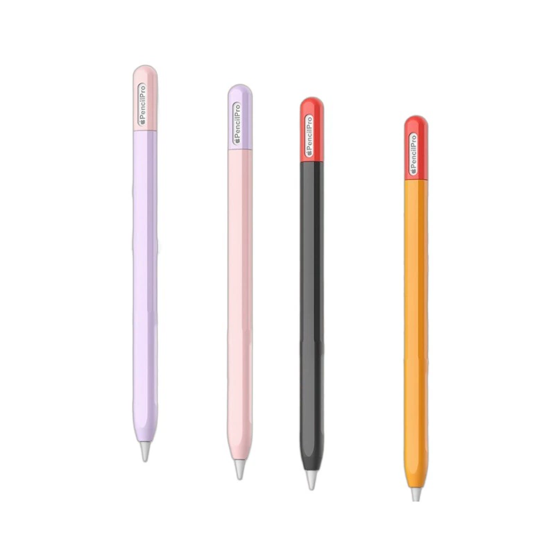 Защитный чехол из кремния для Apple Pencil / Apple Pencil Pro, акцент цвета, тонкий 168×10.5 мм