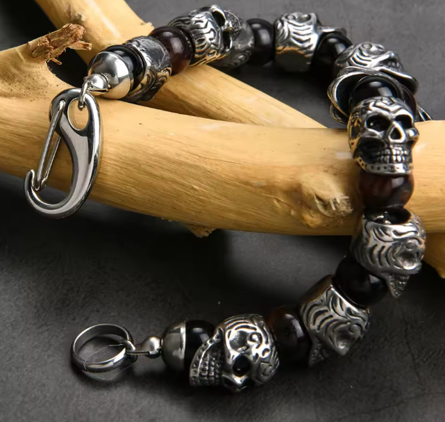 스컬 비즈 화이트 k 블랙