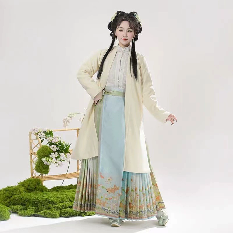Оригинальный Hanfu имитация макияжа цветы тяжелая ткацкая золотая вышивка ретро женский стиль национальный стиль новый вышитый юбка с конским лицом