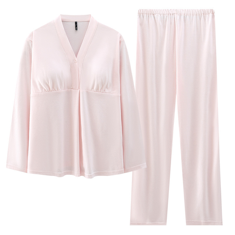 胸パッド付き純綿タイプA監禁服、夏用産後授乳マタニティパジャマ、春秋マタニティホーム服セット|undefined