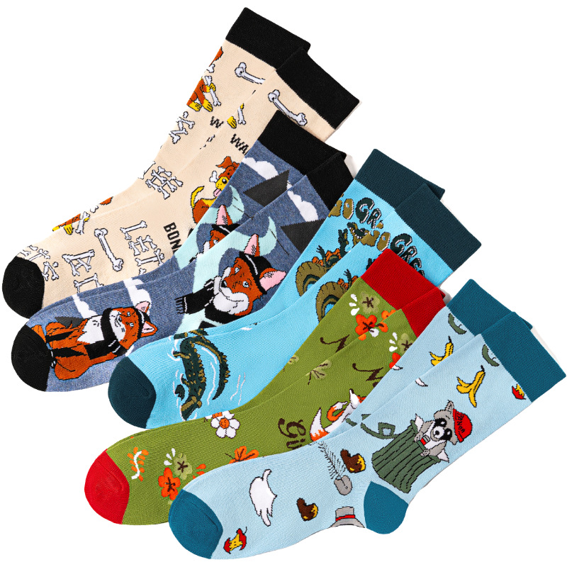 65g Weight Socks Classification Socks Lingerie Type Cotton (more than 50%) Fabric Type A Pair Quantity Casual, Daily Occasion Animal, Color Block Pattern All Seasons Season Unisex Gender Cute Style A Pair Cute Unisex Animal Color Block Cotton (more Than 50%) Crew Socks 2