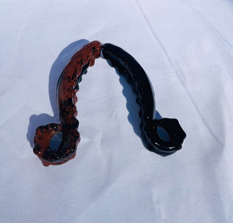 天然黑曜石水晶按摩棒摆件 图 2