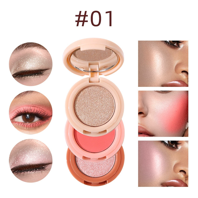 Highlighter, face blush, eyeshadow palette, (Cross-border trading), three in one