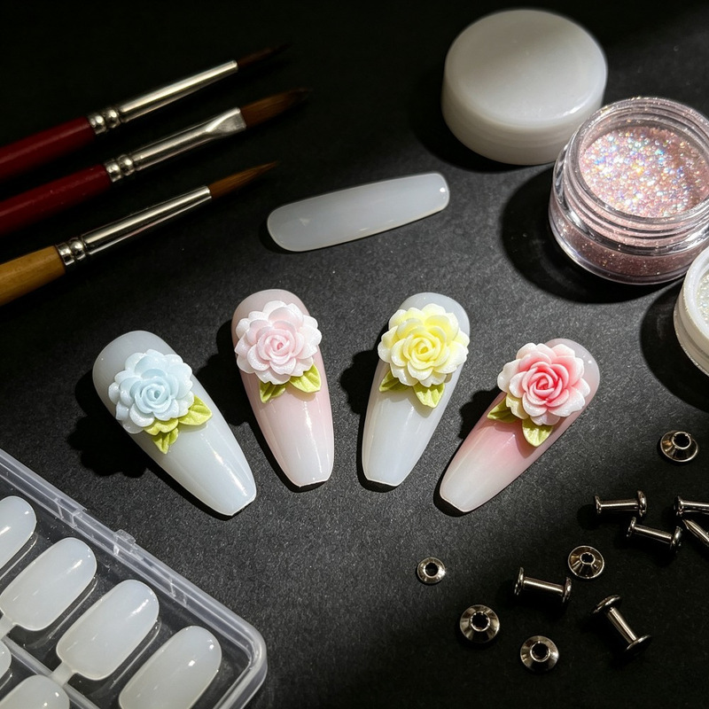 Nail art decorations, gradient rose and peony designs, DIY resin ornaments, Instagram-style, Xiaohongshu-inspired, creative accessories for earrings and hair clips Nail art decorations, gradient rose and peony designs, DIY resin ornaments, Instagram-style, Xiaohongshu-inspired, creative accessories for earrings and hair clips