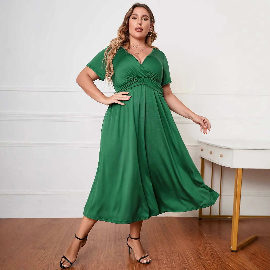 Платье, элегантная длинная юбка, европейский стиль, для импорта,_plus size_, оверсайз