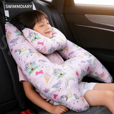 pillow pillow car sleeping – Seat belt shoulder pad - unicorn-neck-pillow-removable-and-washable-liner-pure-cotton-fabric-breathable-style