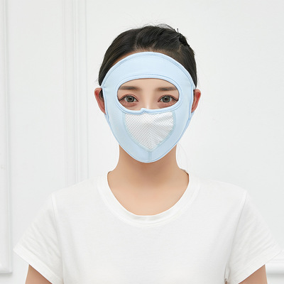 騎車開車全包防曬頭套冰絲夏季薄款挂耳式防曬口罩耳罩廠家批發