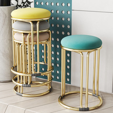 圆凳子家用现代简约餐桌高板凳塑料可叠放椅子轻奢餐椅备用小圆凳