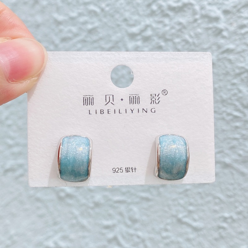 Liyin/Libeliying ドーパミンドロップ釉薬ペイントイヤリングニッチ春夏甘くて絶妙な s925 シルバー針イヤリング|undefined