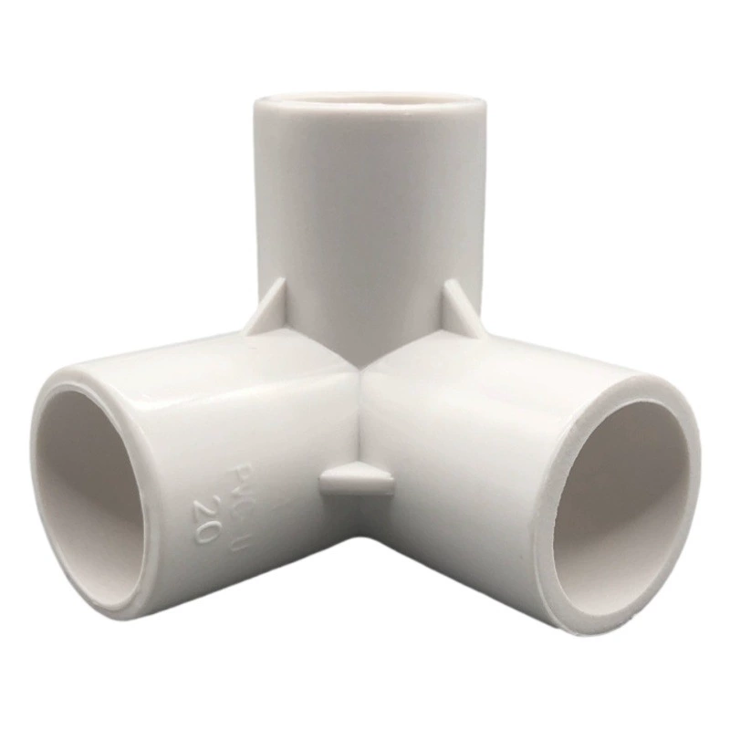 Полка трехмерная тройник из ПВХ под прямым углом 20 25 32 40 50 Угловой фиксированный шарнир, пластиковые фитинги для водопроводных труб