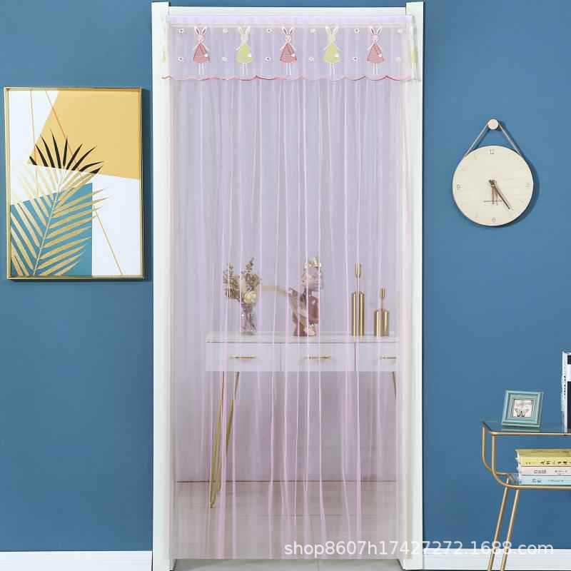 Single-layer Explosive Anti-mosquito and Anti-fly Home Bedroom Living Room Partition Curtain Self-adhesive Velcro Door Curtain Punch-free Door Curtain