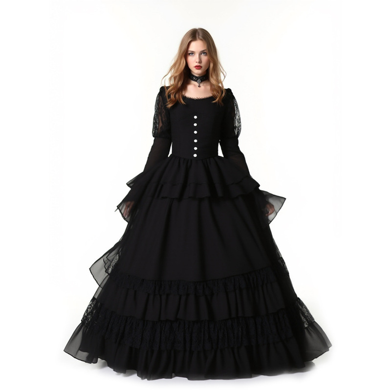 Medieval Vintage Gothic Dress Evening Princess Palace plus size Women cosplay Cosplay
