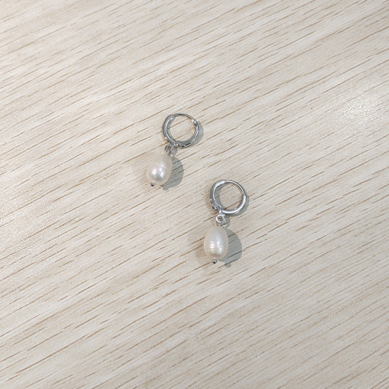 クロスボーダーAMZ電気商耳飾品18k金Cリングイヤリングボタン水滴淡水真珠バロックイヤリング女|undefined