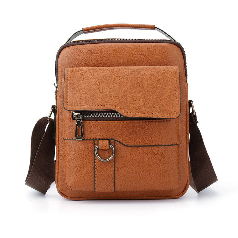 męska nowa torba typu crossbody ze skóry PU retro torba na ramię swobodna torebka na ramię_voghion.com