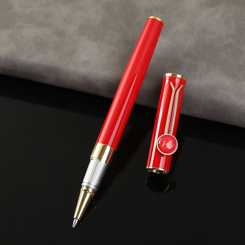 Business neutral color pens office stationery bead pen drip gel pen clip metal signature pen customizable pattern printing logo