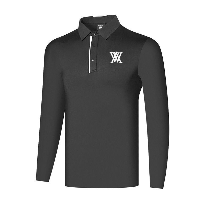 新しいゴルフメンズポロシャツ通気性速乾トップ長袖Tシャツ秋と冬服スポーツジャージスリムフィット|undefined