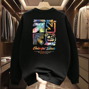 European Station Sweatshirt Men's Trendyy Brand Printed Round Neck Sweatshirt Men's Ins Trendy Autumn and Winter New Slim Fit Versatile Top