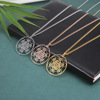 Cross -border hot -selling titanium steel angel seal Ms. Mastelon Men's geometric Kabala garden stainless steel necklace