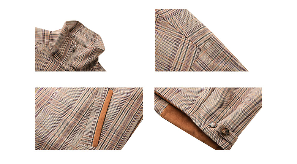 MADEEXTREME Prince of Wales Plaid Zip-Up Loose Jacket