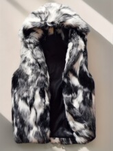 W 15406 Men's Hooded Fur Vest Jacket ��ʿ��Ƥ������ ����