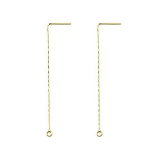 100% Real Gold 14k Gold Ear Needle K Gold Earrings Ear Needle Ear Line genuine goods 18k Gold Accessories Earrings Diy Accessories
