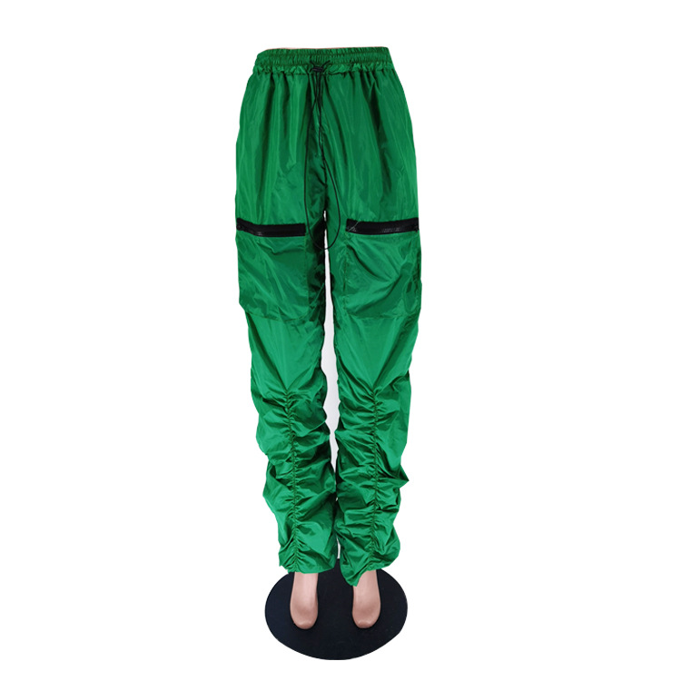 210g Weight Full Length Pants Length Spandex, Polyester Fabric Type Mid Waist Waist Line Cargo Pants Pants Type Micro-Elastic Elasticity Street Occasion Comfort Function Loose Version Solid Color Pattern Spring, Autumn Season Women's Gender Pocket Design Casual Style Women's Street Casual Solid Color Full Length Pocket Cargo Pants 10