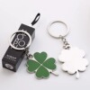 Lucky clover, green fresh fashionable keychain with zipper for elementary school students with laser