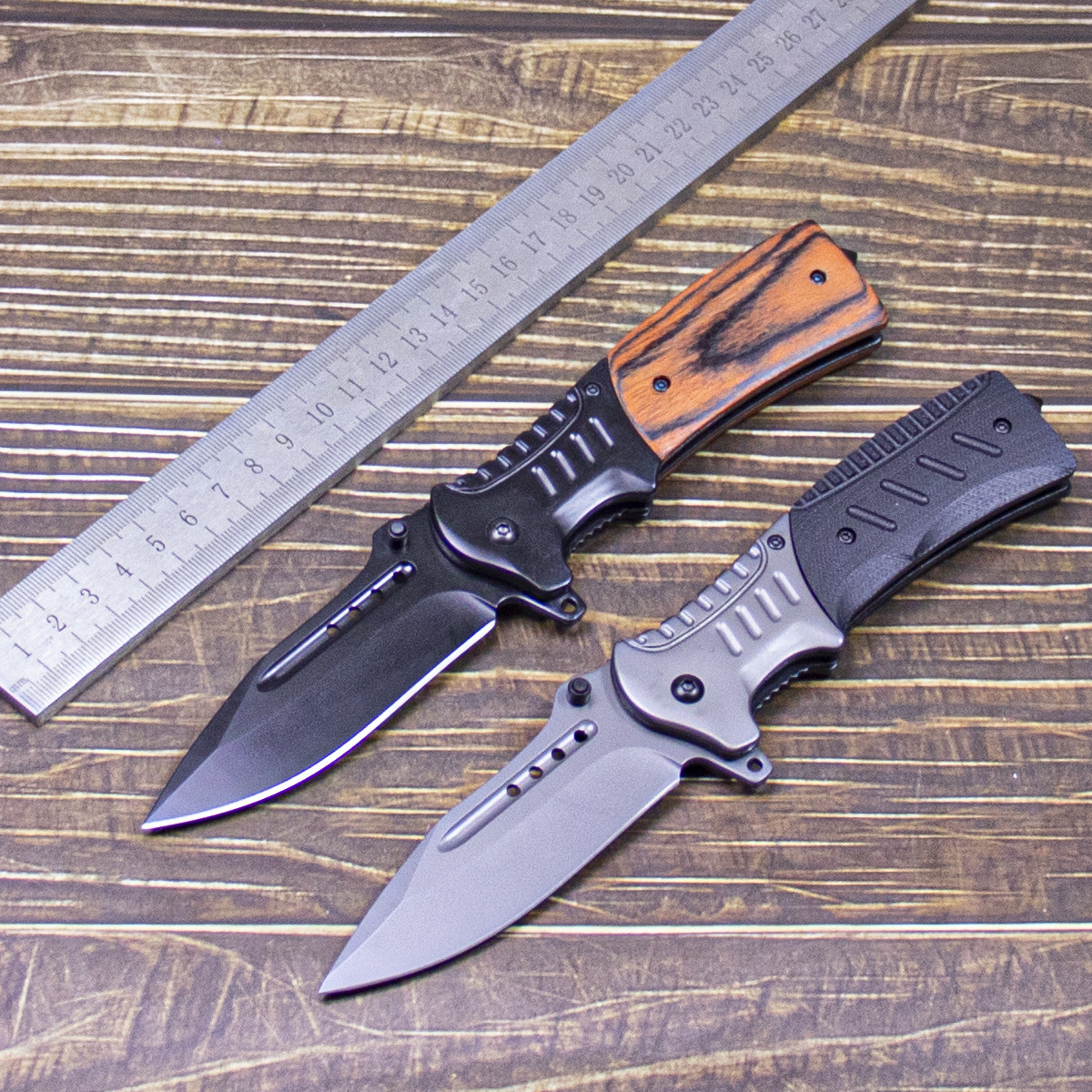 工厂直供折叠刀多功能折刀木柄G10柄铝柄折叠刀户外露营求生小刀