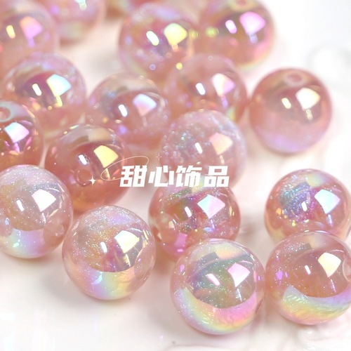 16mm high goods uv starry sky dazzling polar star resin beads diy loose bead bracelet mobile phone chain jewelry accessories