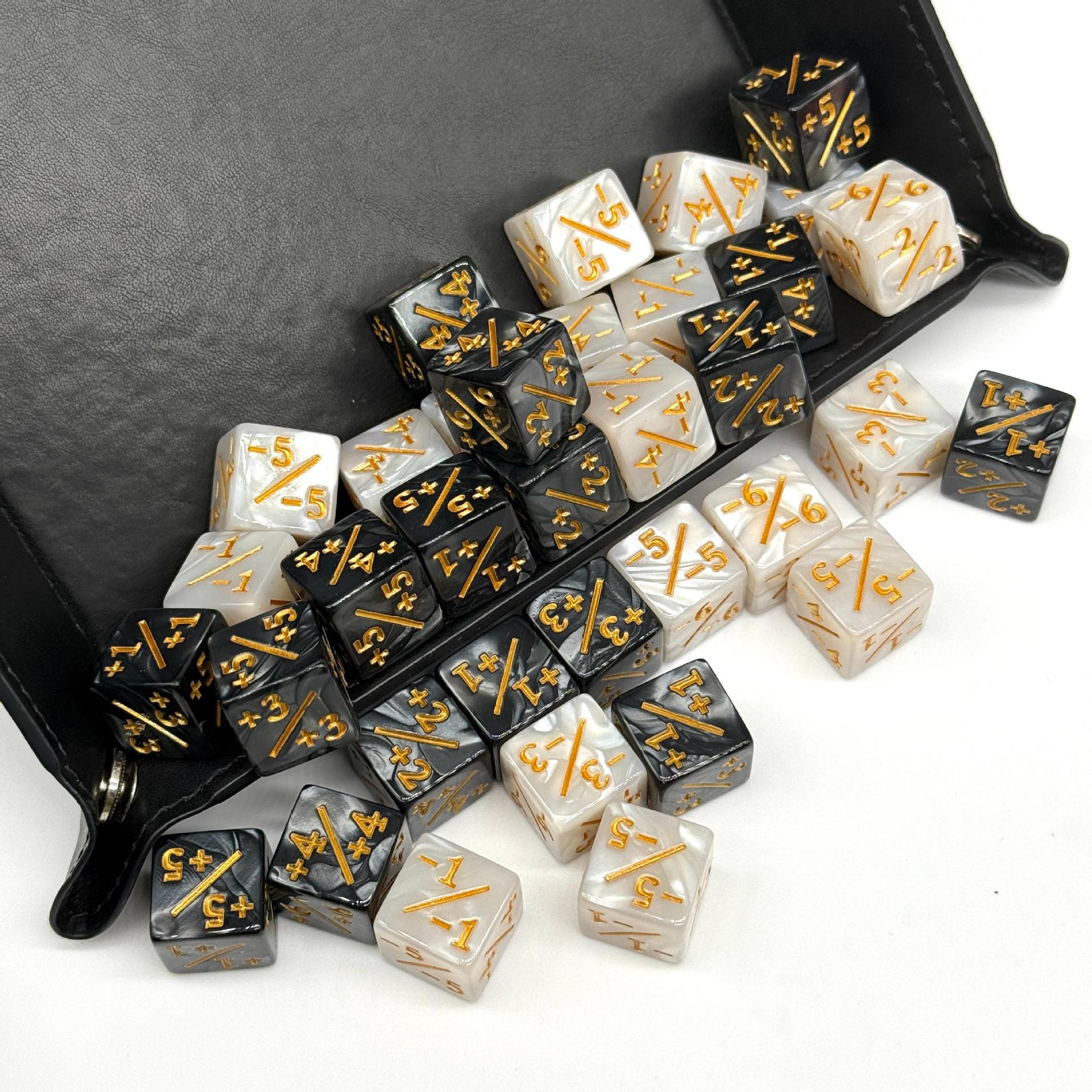 High-Quality Counter Addition and Subtraction Symbol Dice Pearl Pattern Math Addition and Subtraction Math Operation Dice Cross-Border Ready Stock