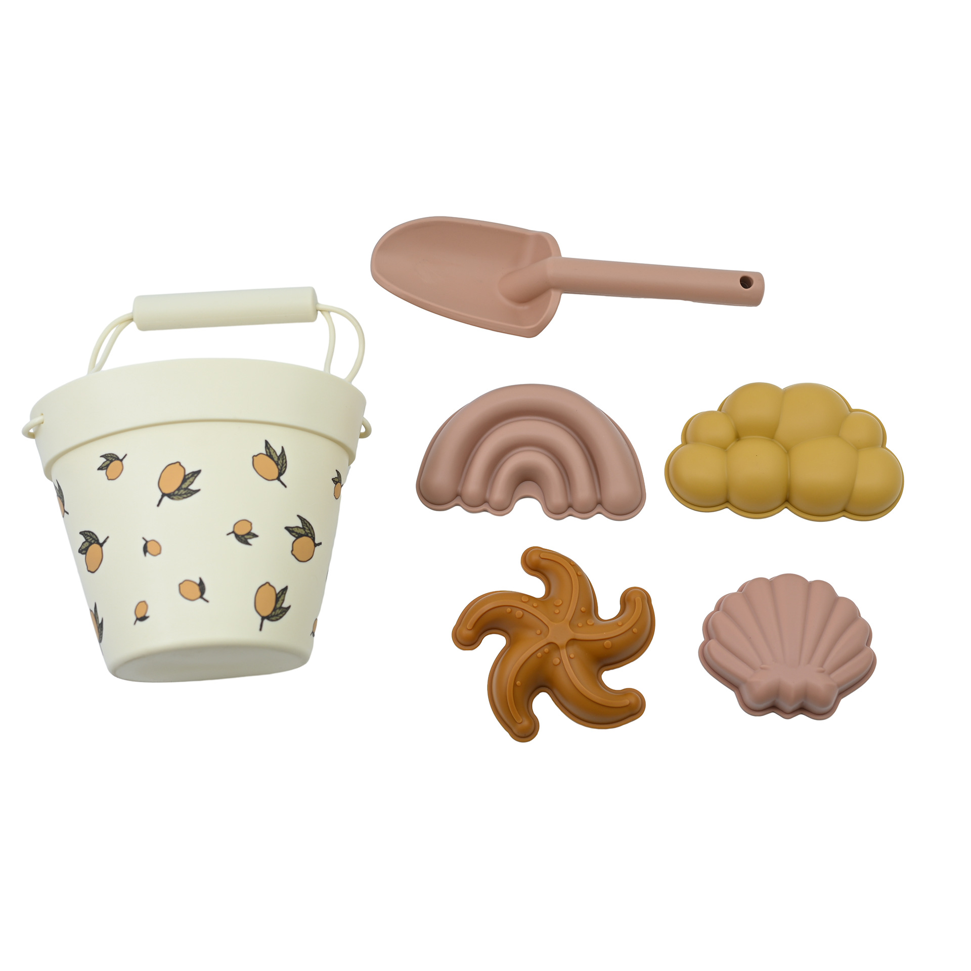 Herramientas de excavación de arena Barril junto al mar Juguetes para niños Pala junto al mar Fruta para padres e hijos Barril de silicona Juego de juguetes de playa