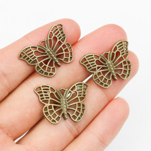 合金古铜色蝴蝶吊坠DIY饰品配件项链手链挂件 26x18mm 1.5g
