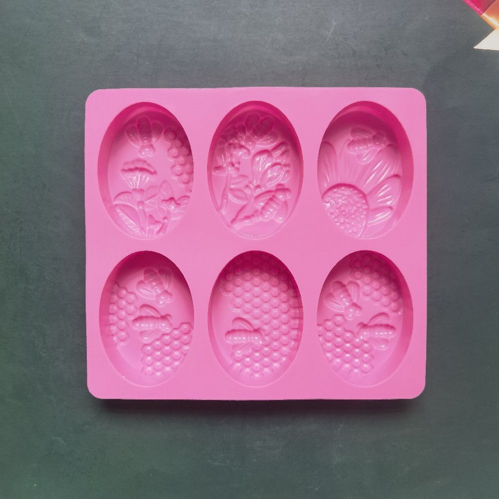 6 elíptico abeja jabón 105 molde de silicona pastel helado pudín postre molde de jabón y utensilios de cocina