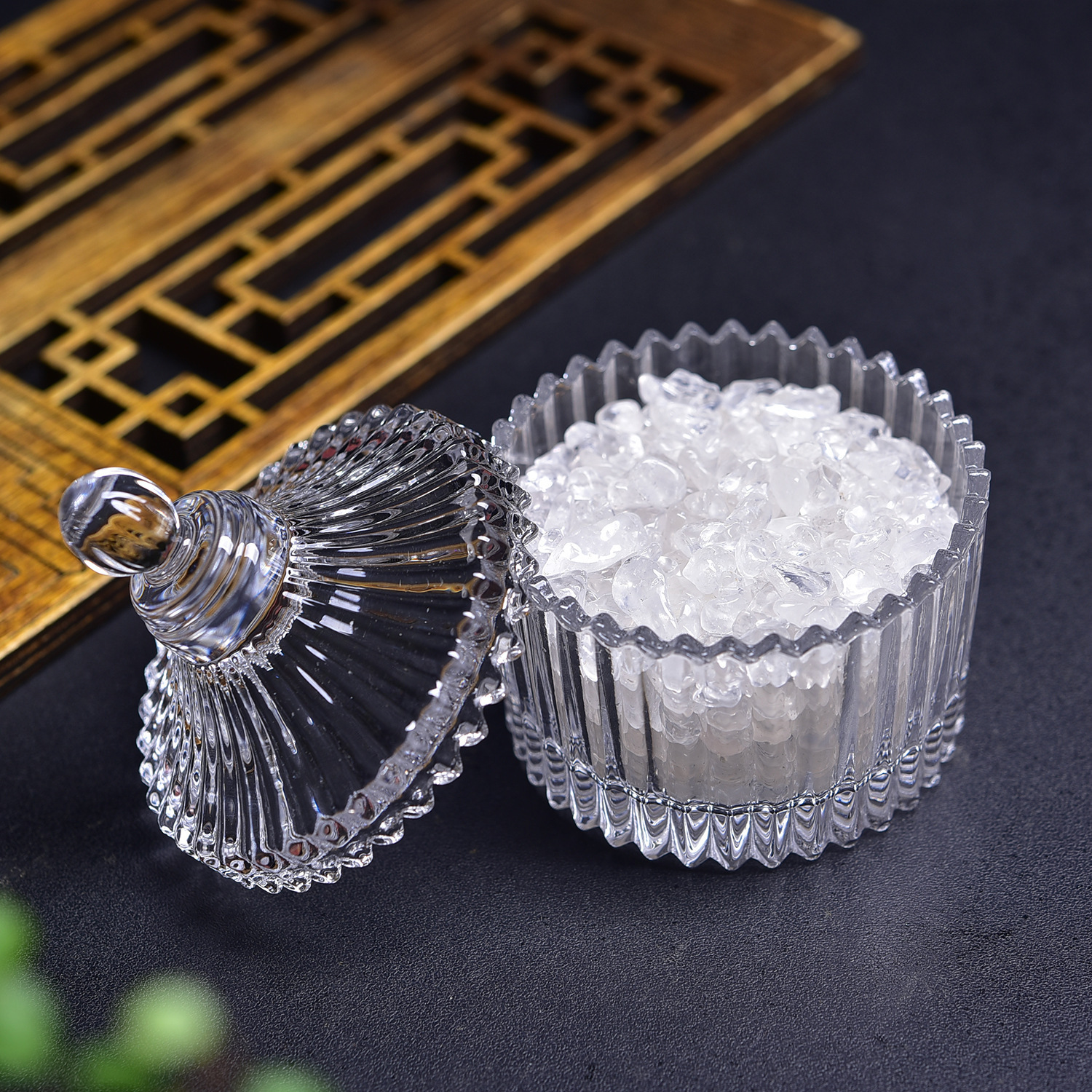 Cuenco de Cristal para Purificación de Joyas y Decoración del Hogar