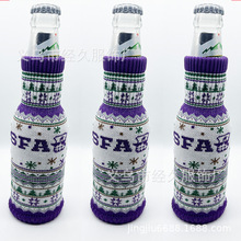 圣诞款针织毛线杯套提花啤酒瓶套易拉罐可乐杯套创意隔热咖啡杯套