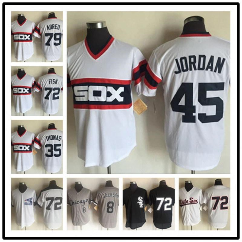 Ретро бейсбольная футболка Chicago White Sox, вышитая бейсбольная футболка Chicago White Sox